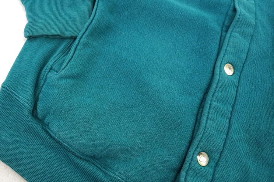 90's Champion チャンピオン カーディガン シーグリーン 90's 刺繍タグ チャンピオンRW フルスナップカーディガン シー