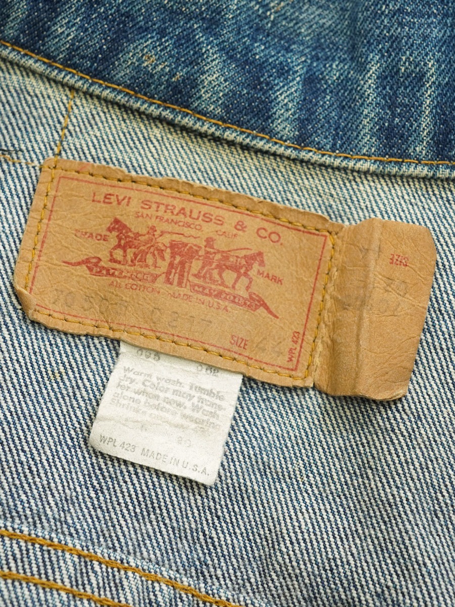 70's Levi's 70505 スモールe デニムジャケット 良雰囲気 表記(44