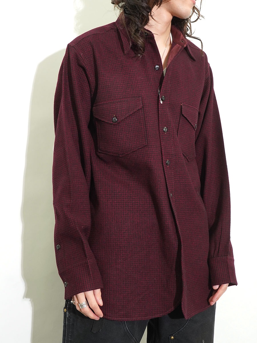 40's～ ペンドルトン 好配色チェック柄 ラウンド型 ロングスリーブ