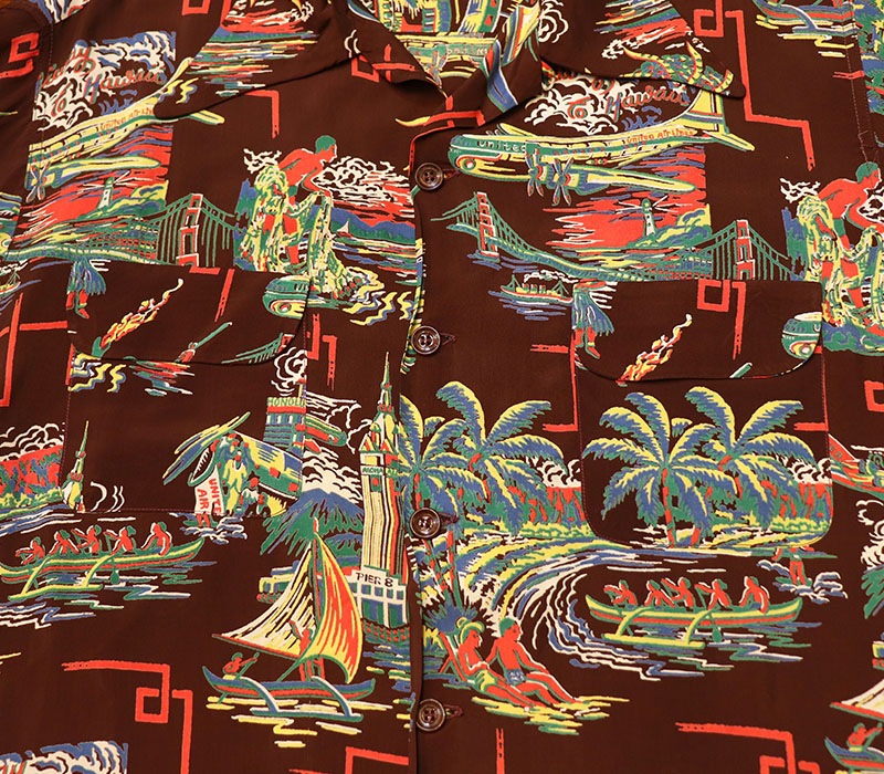 1950s L/S HAWAIIAN SHIRT , Size M