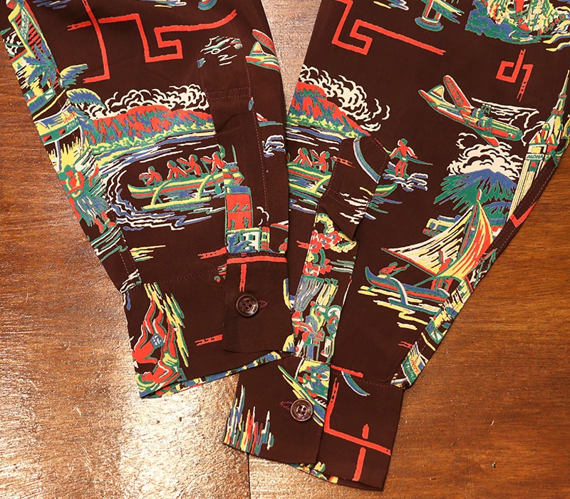 1950s L/S HAWAIIAN SHIRT , Size M