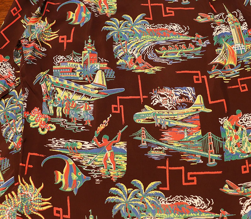 1950s L/S HAWAIIAN SHIRT , Size M