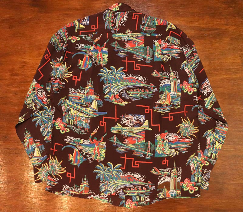 1950s L/S HAWAIIAN SHIRT , Size M