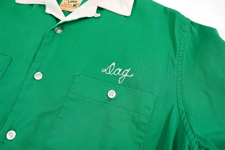 50〜60's ボーリングシャツ ビンテージ60's○Bowler'sチェーンステッチ入り半袖ボウリング