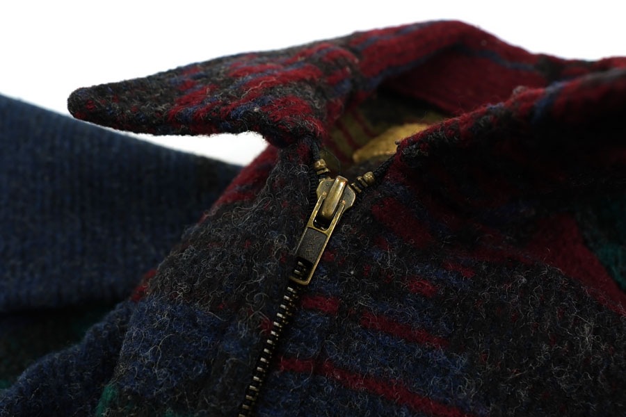 90's Woolrich ネイティブ柄 ジップアップウールJKT 表記(L) USA製