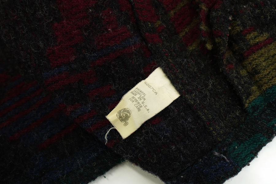 90's Woolrich ネイティブ柄 ジップアップウールJKT 表記(L) USA製