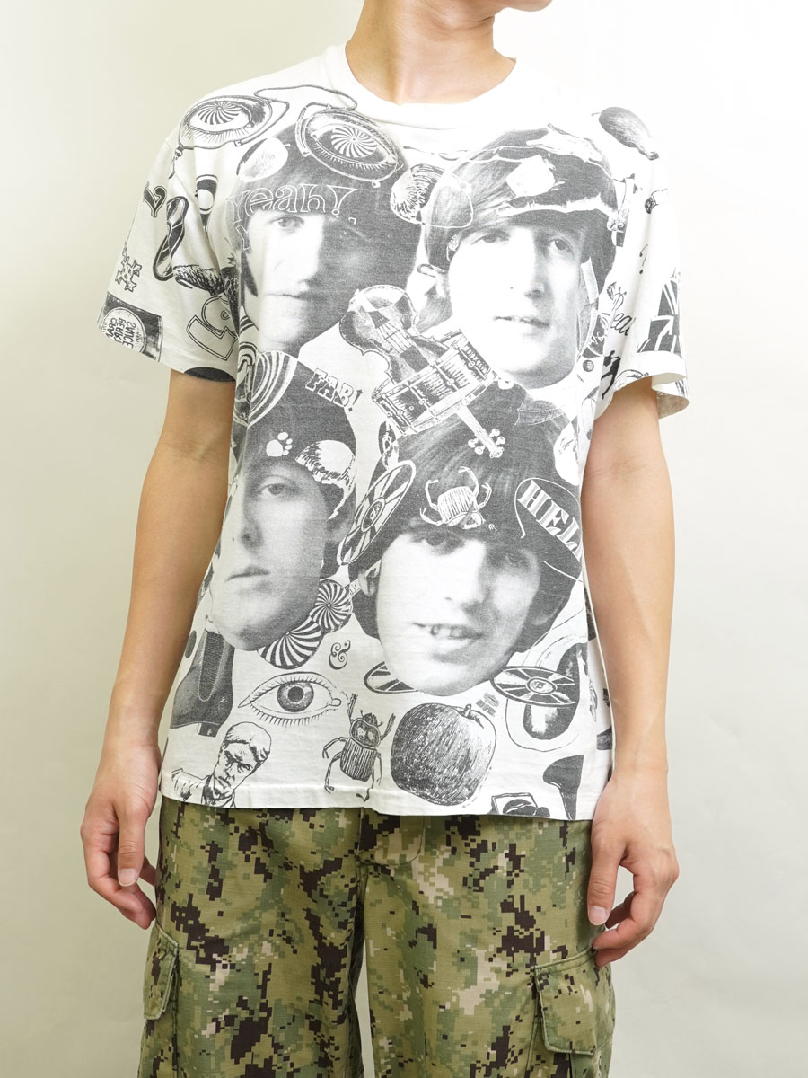 90's Hanes THE BEATLES オールオーバープリントTシャツ 表記(L