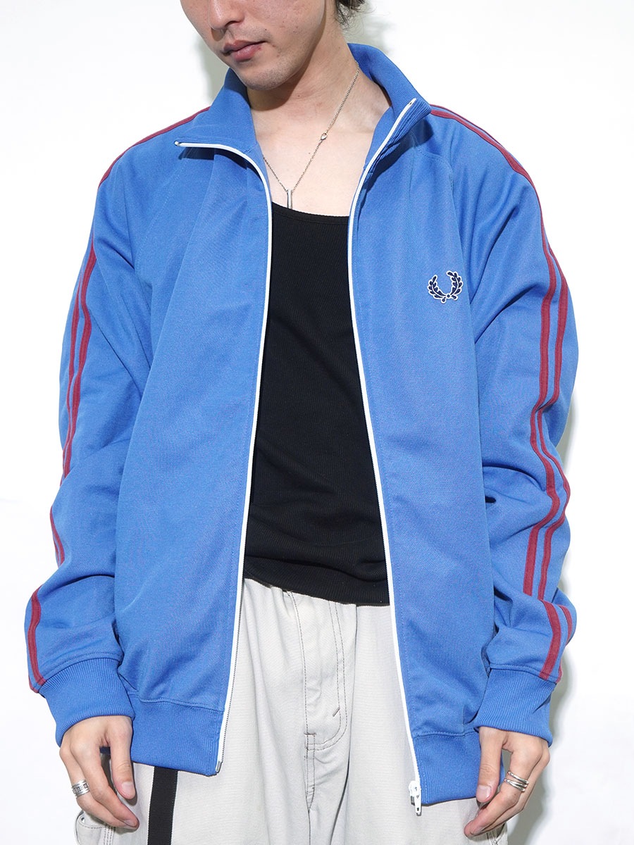 80'S FRED PERRY TRACK JERSEY BLUE/WINE RED (SIZE.X LARGE) | NEW