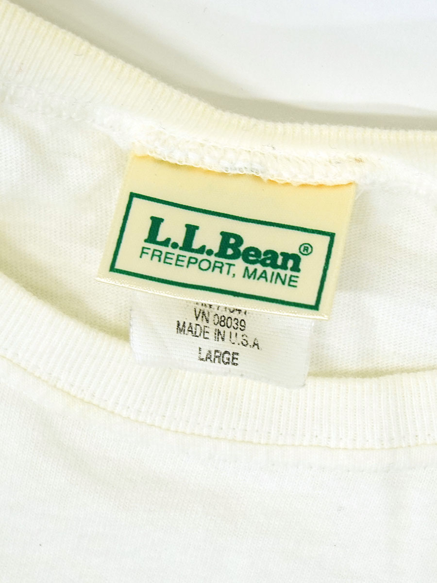 90'S  L.L.BEAN ''FLORIDA'' ROSE T SHIRT WHITE (SIZE.LARGE) MADE IN USA