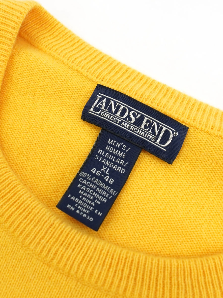 LAND'S END 100%カシミヤ サドルショルダー ニットセーター レモン