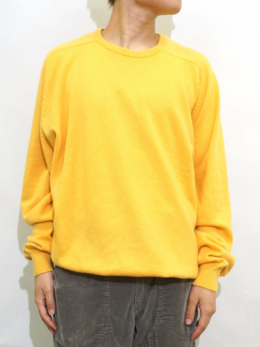 LAND'S END 100%カシミヤ サドルショルダー ニットセーター レモン