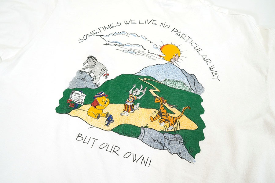 USA製 rainbow trout 両面プリント　ロンT XL モックネック 90's FRUIT OF THE LOOM ''クマのプーさん'' 両面プリントT