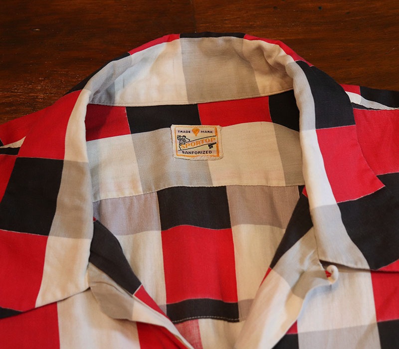 1940s L/S COTTON SHIRT , SPORTOP , Size L