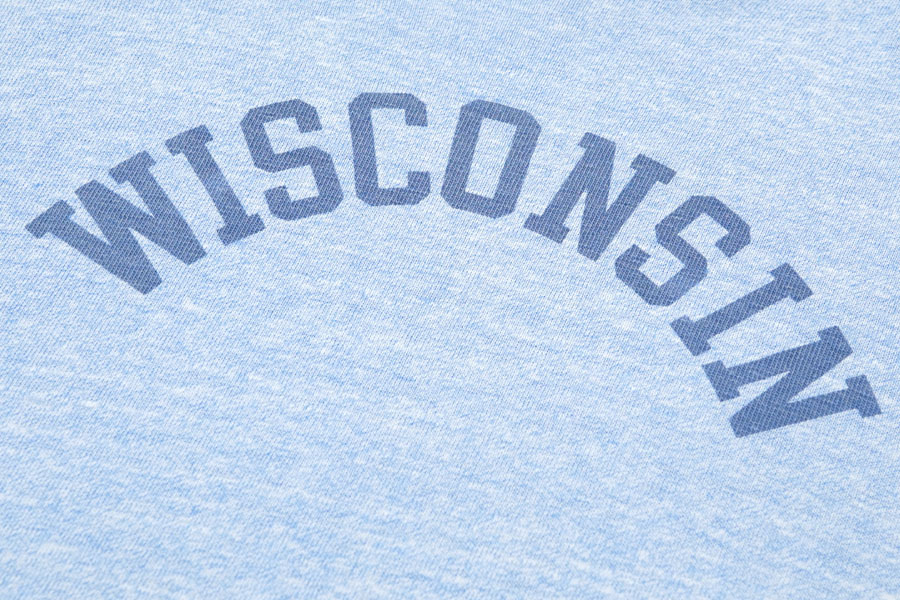 70'S CHAMPION ''WISCONSIN'' WATER PRINT T SHIRT (SIZE.X LARGE)