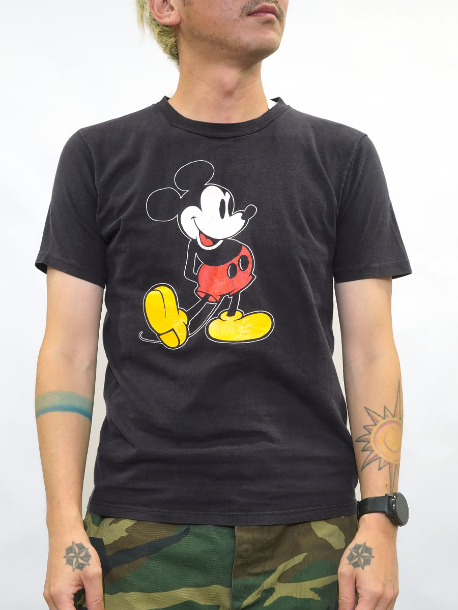 80'S DISNEY MICKEY MOUSE T SHIRT BLK (SIZE. MEDIUM) MADE IN USA