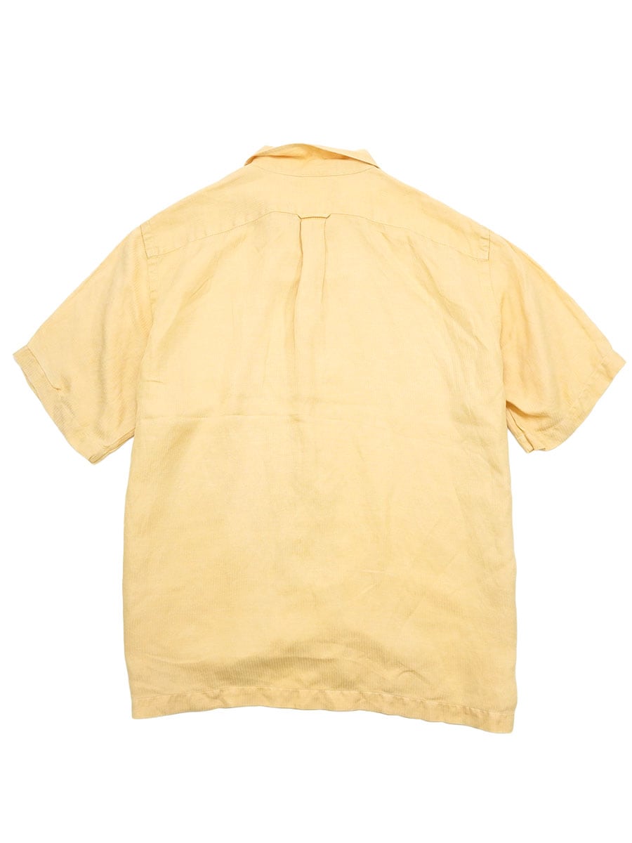 RALPH LAUREN CALDWELL SILK LINEN LOOP COLLAR S/S SHIRT LIGHT