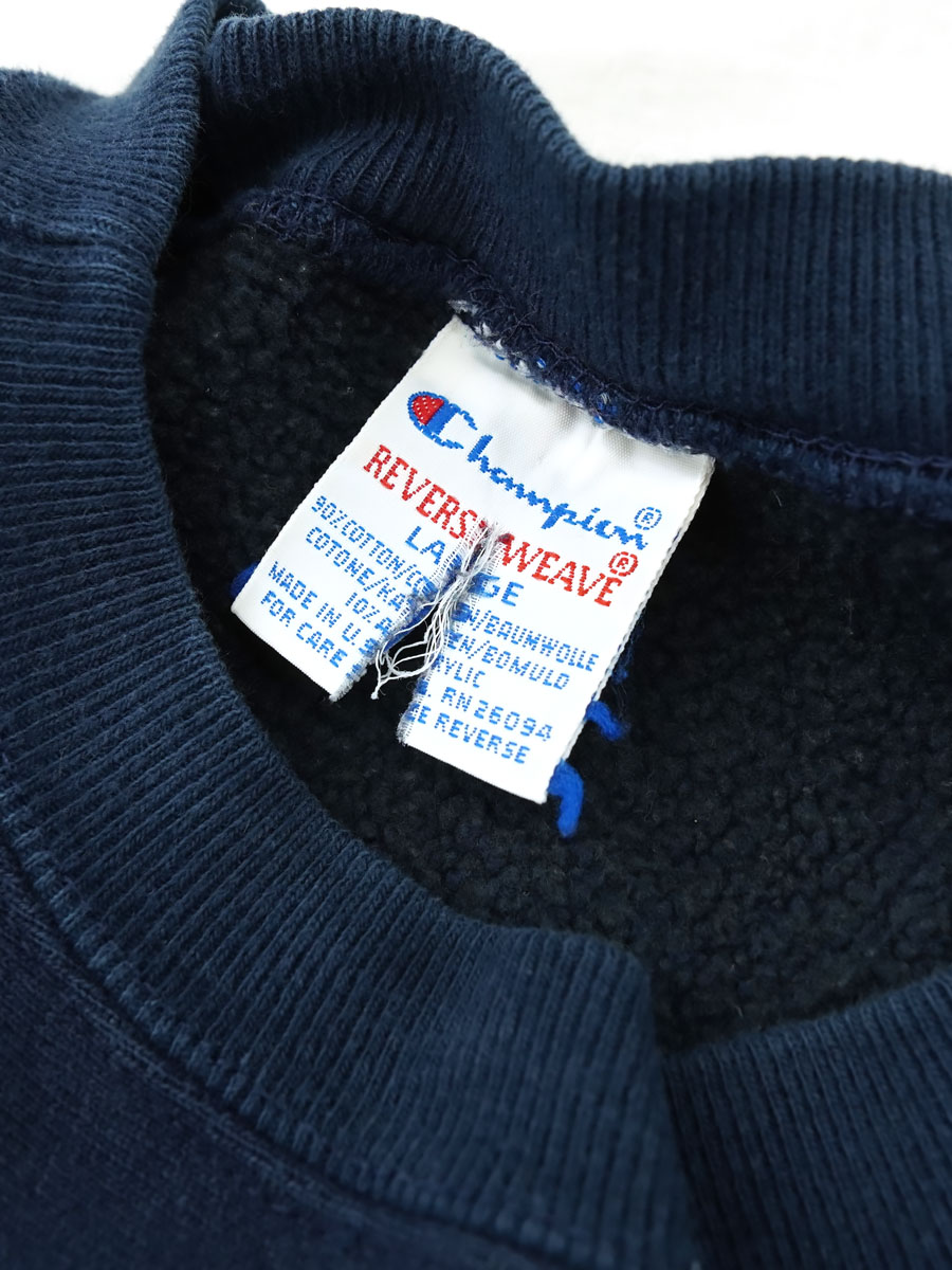 90's 刺繍タグ チャンピオンRW ''SPRING FIELD ATHLETICS'' 両面プリント 表記(L) USA製 リブ2トーン