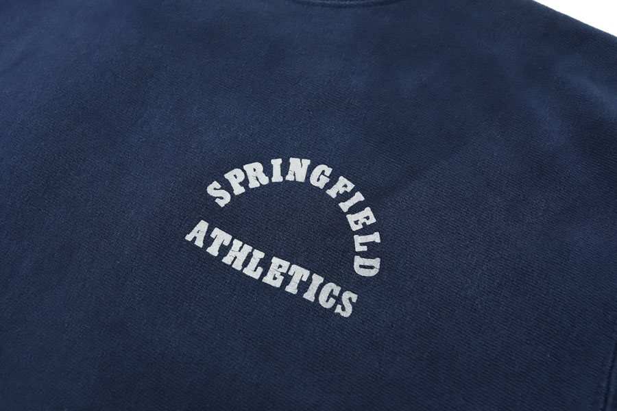 90's 刺繍タグ チャンピオンRW ''SPRING FIELD ATHLETICS'' 両面プリント 表記(L) USA製 リブ2トーン