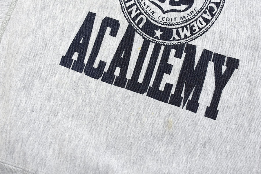 90's 刺繍タグ チャンピオンRW ''COAST GUARD ACADEMY'' 染み込み 表記