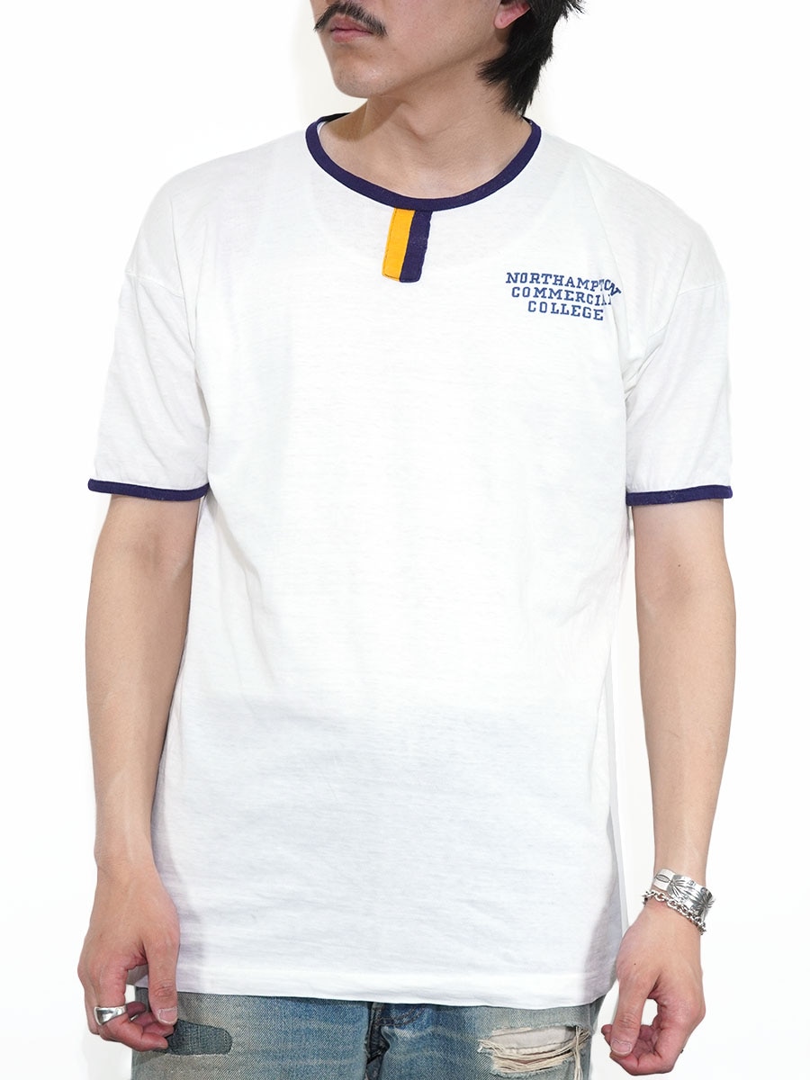 50〜60s Champion チャンピオン　リンガーTシャツ　ランタグ 60s CHAMPIONチャンピオン ランタグ 染み込みプリント コットン