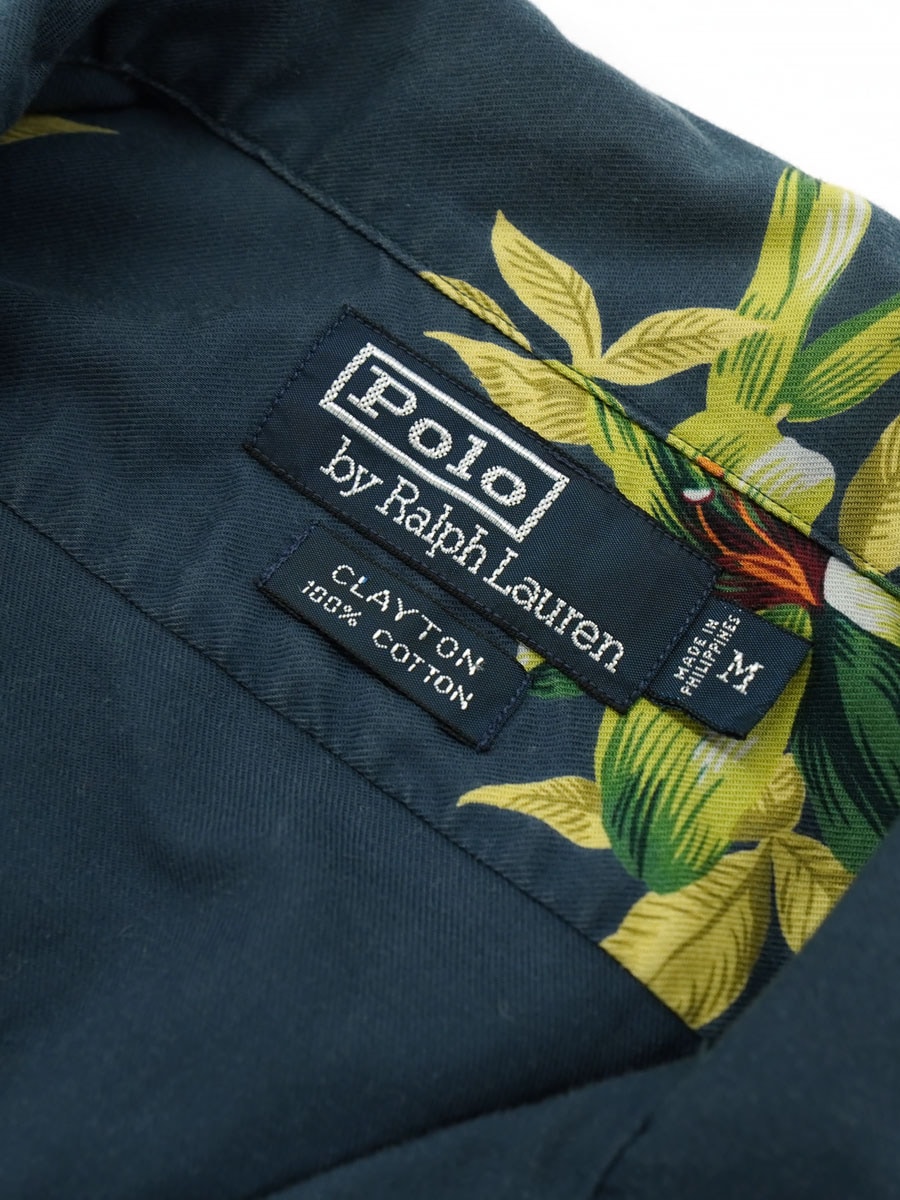 ラルフローレン CLAYTON 100%COTTON ボタニカル柄 ループカラー 半袖
