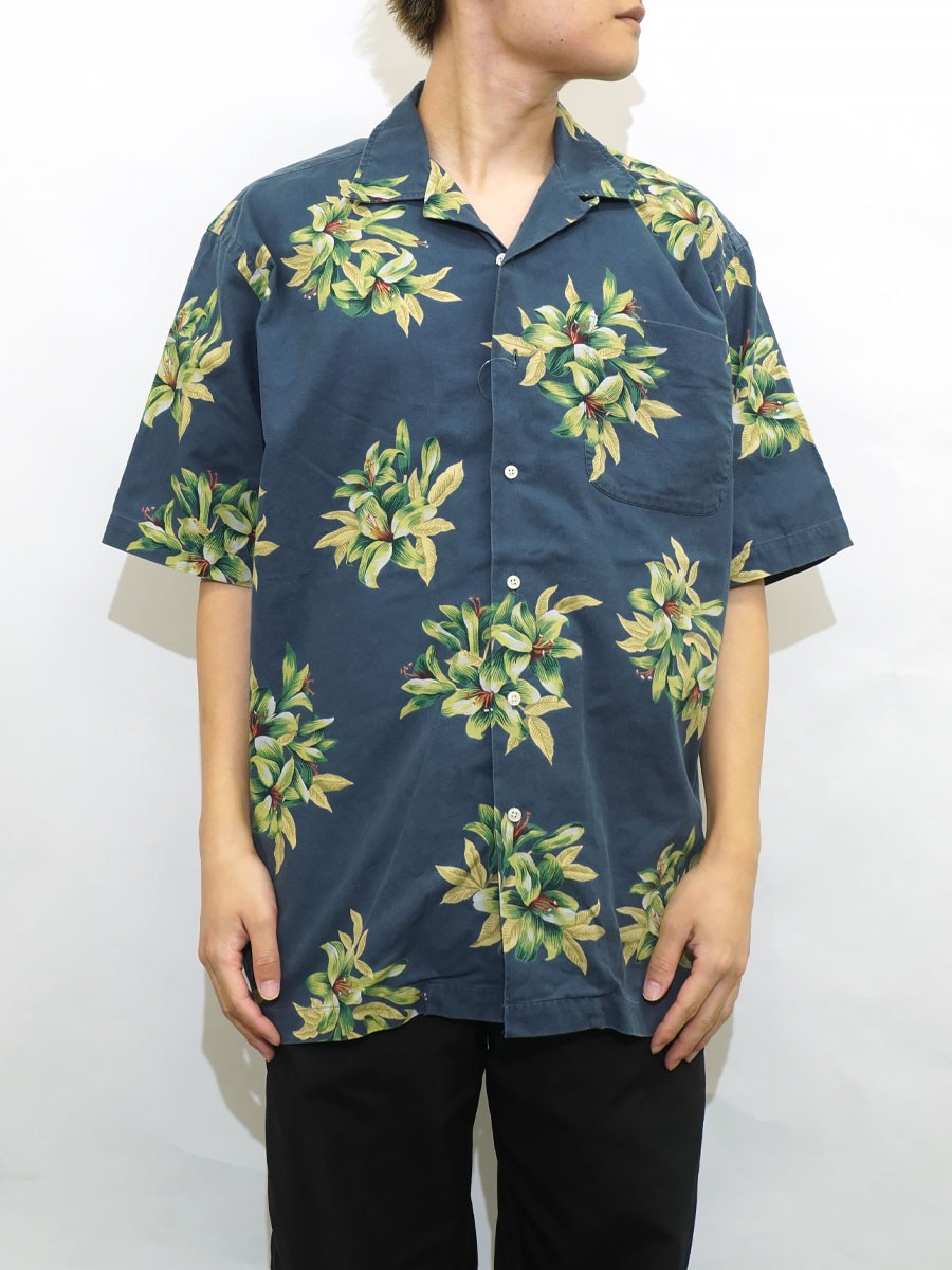 ラルフローレン CLAYTON 100%COTTON ボタニカル柄 ループカラー 半袖