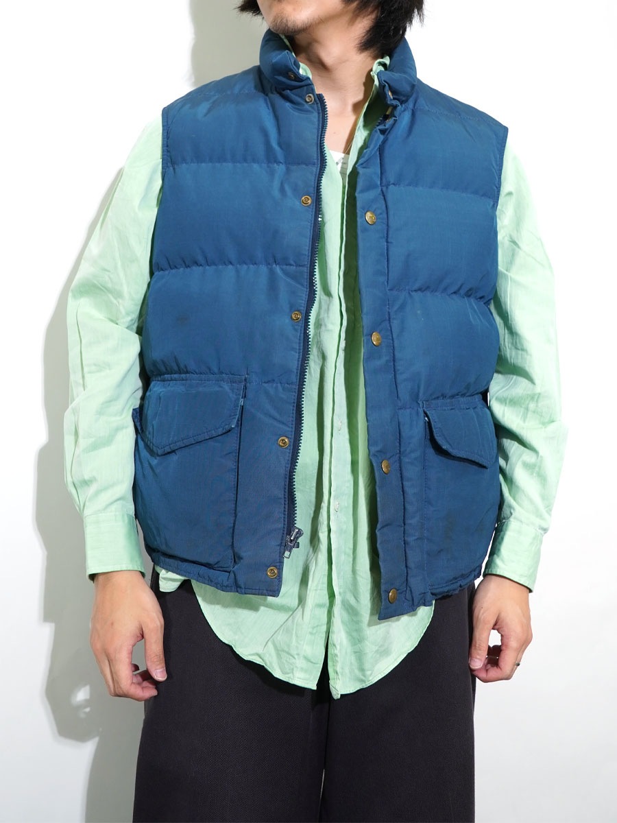 80's Woolrich 60/40 ダウンベスト スチールブルー 表記(L