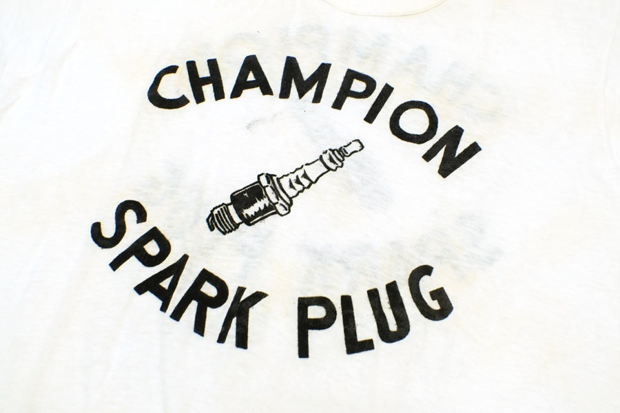50's Healthknit ''CHAMPION SPARK PLUG'' T-shirt Size(M) DEAD STOCK