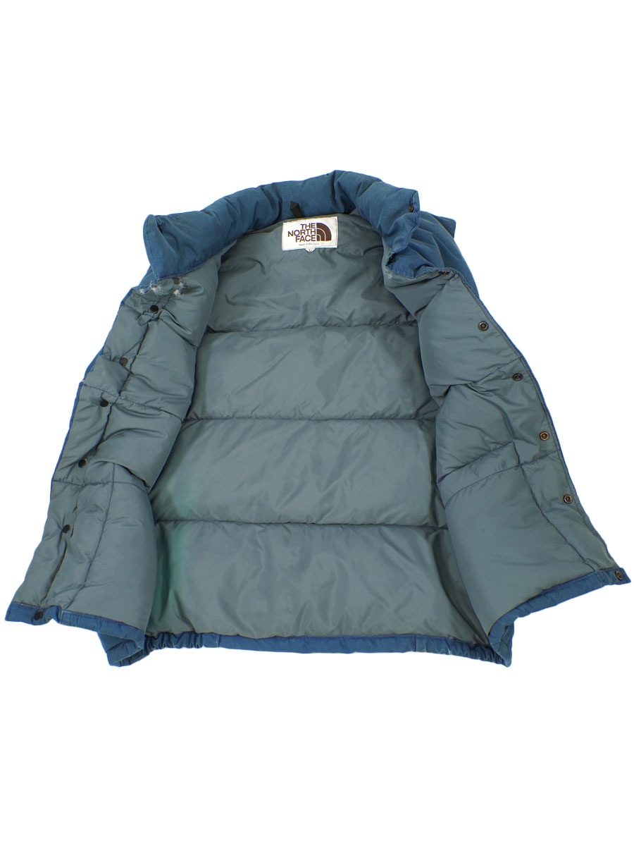 80's 茶タグ THE NORTH FACE 黒ラッカーボタン ダウンベスト ネイビー