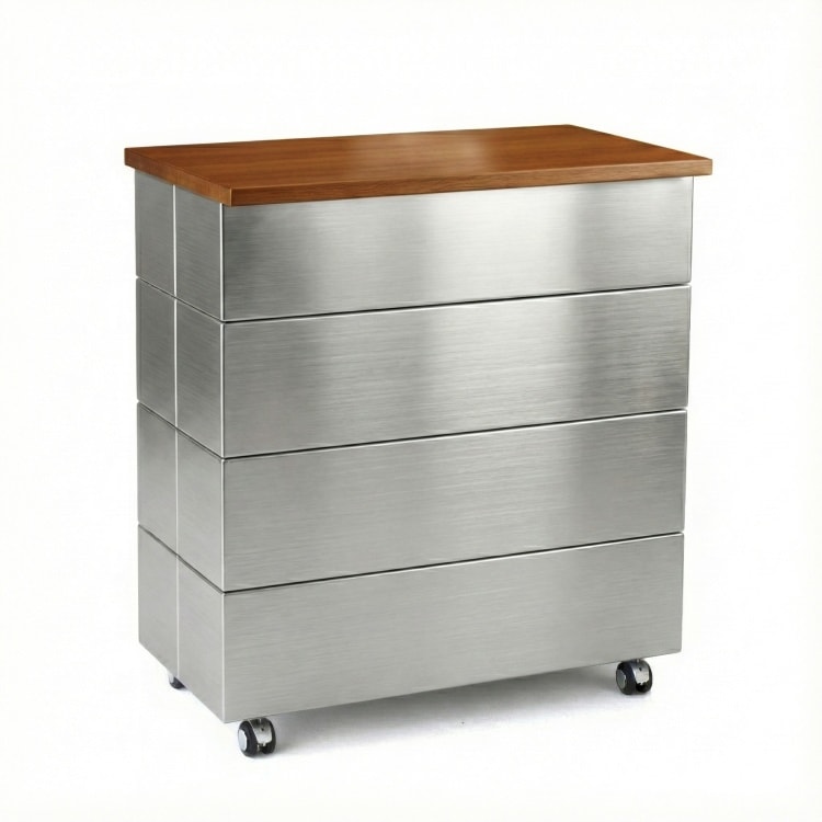 ごみ箱 PAPPERSKORG stainless DUSTBOX 蓋付きゴミ箱 CUBOID(キューボイド) ダブル｜ステンレス×天然無垢材 天
