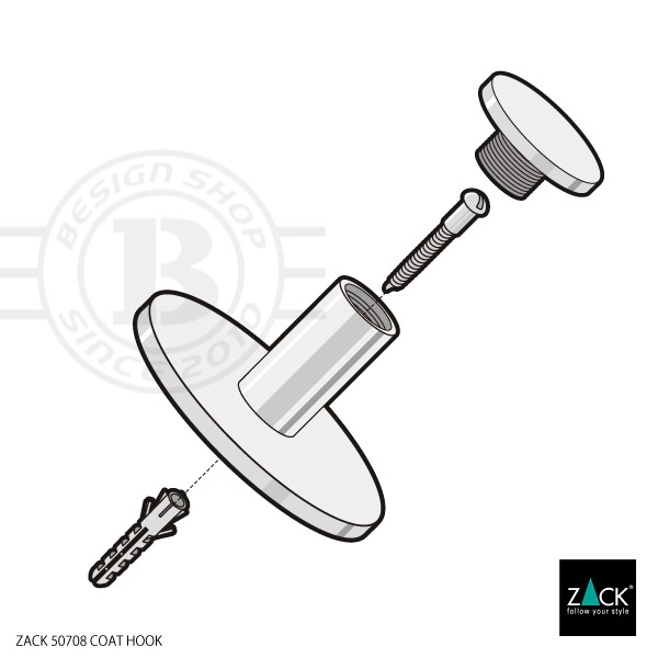 [����] ZACK 50708 GANZIO �ɥ���ZACK���������ǥ�����Υեå� D6.5cm ���դ������� DIY