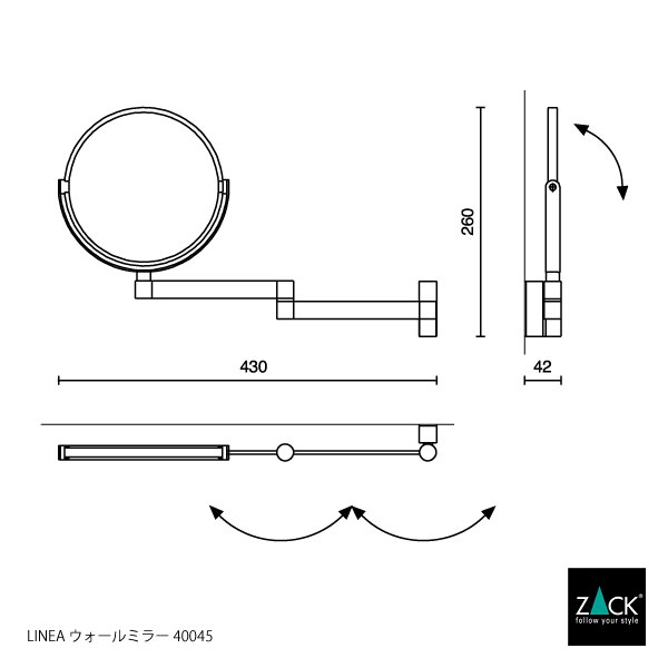 ZACK 40045 LINEA �ɥ���ZACK���������ǥ�����Υ�������ߥ顼(ξ�̶�) ���դ������� DIY MP [�����]