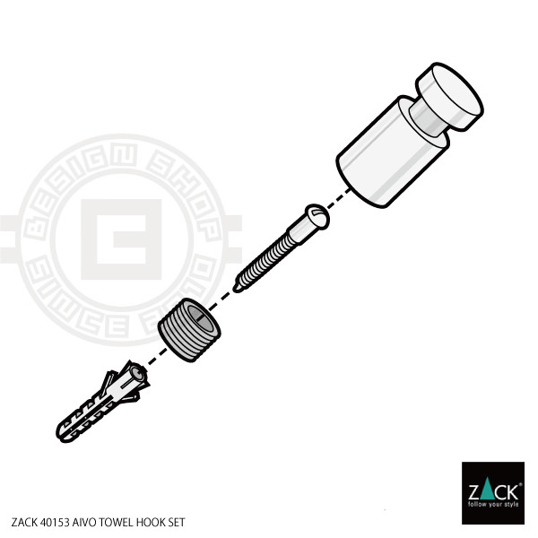 ZACK 40153 AIVO �ɥ���ZACK���������ǥ�����Υ�����եå�M �ۥ磻�Ȼž夲 ���դ������� DIY [�߸�ͭ��]