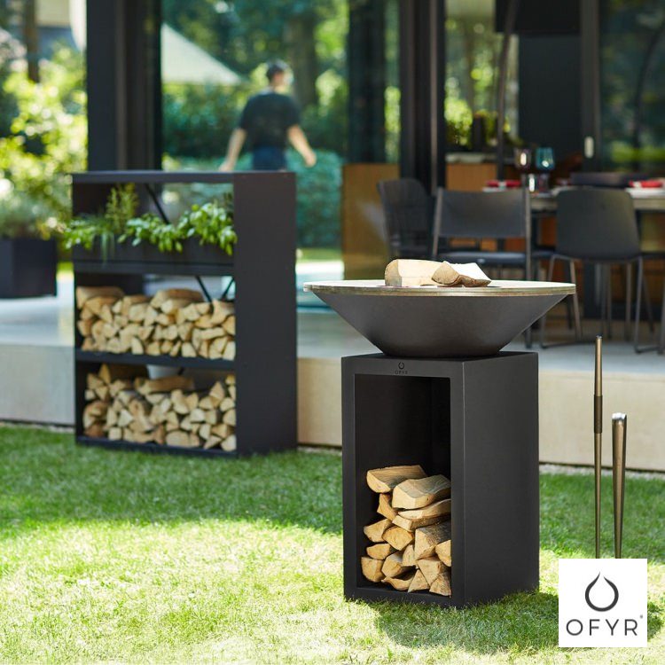 OFYR(���ե���) ���饷�å� ���ȥ졼�� �֥�å�85 �緿 �С��٥��塼����� ���Ρå������� �����ȥɥ����å��󥰥���� �����դ� BBQ Classic Storage Black85 TEAK WOOD OCSB85