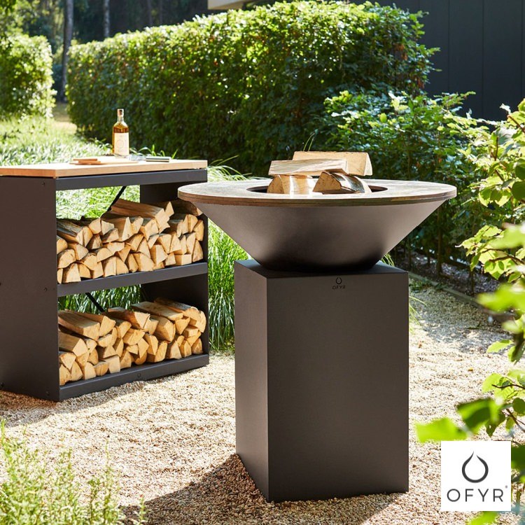 OFYR(���ե���) ���饷�å� ���ȥ졼�� �֥�å�100 �緿 �С��٥��塼����� ���Ρå������� �����ȥɥ����å��󥰥���� �����դ� BBQ Classic Storage Black85 TEAK WOOD OCSB100