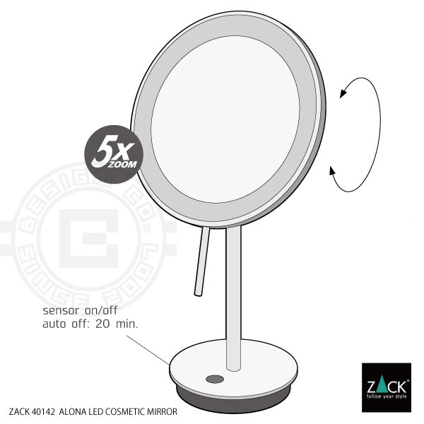 ZACK 40142 ALONA  �ɥ���ZACK���������ǥ������LED �ᥤ�����åץߥ顼(X5��) �ޥåȥ֥�å��ž夲 [�߸�ͭ��]