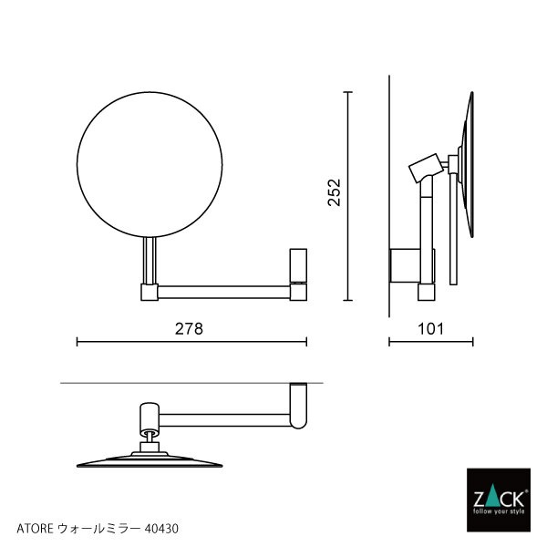 [] ZACK 40430 ATORE ɥZACKǥΥߥ顼(5ܳ) դ DIY HL