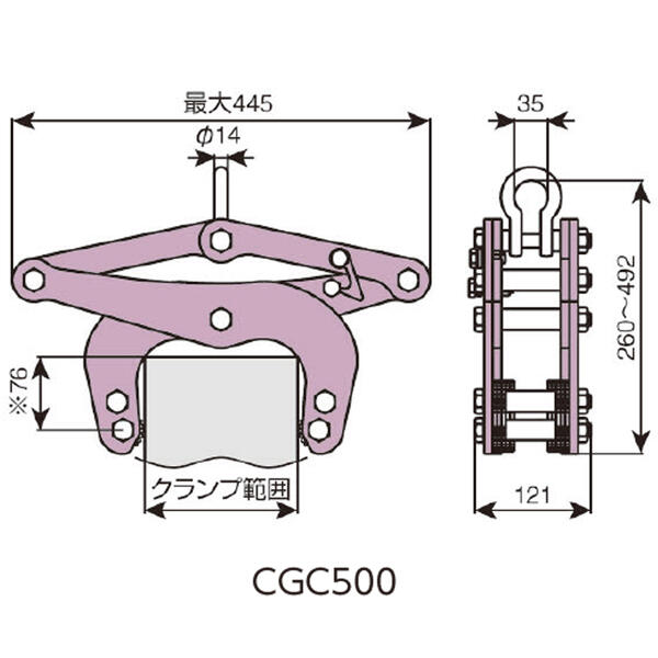 スーパーツール [2台セット] カム式 コンクリート二次製品用吊クランプ