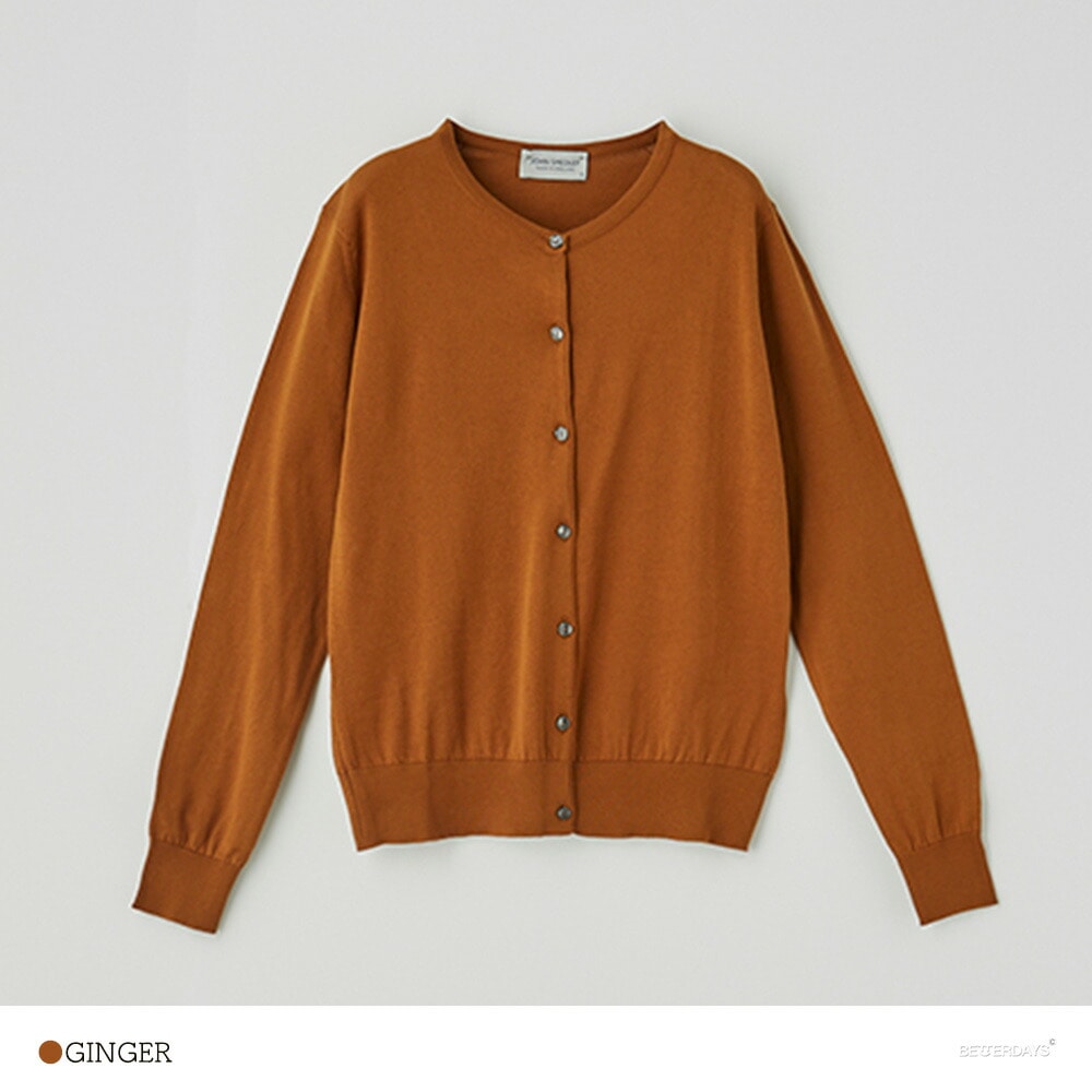 カーディガン  ジョンスメドレー 丸首 モダンフィット シーアイランドコットン MODERN FIT SIMETO CARDIGAN  JOHN SMEDLEY