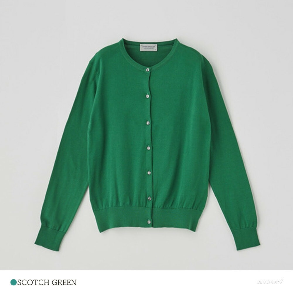 カーディガン  ジョンスメドレー 丸首 モダンフィット シーアイランドコットン MODERN FIT SIMETO CARDIGAN  JOHN SMEDLEY