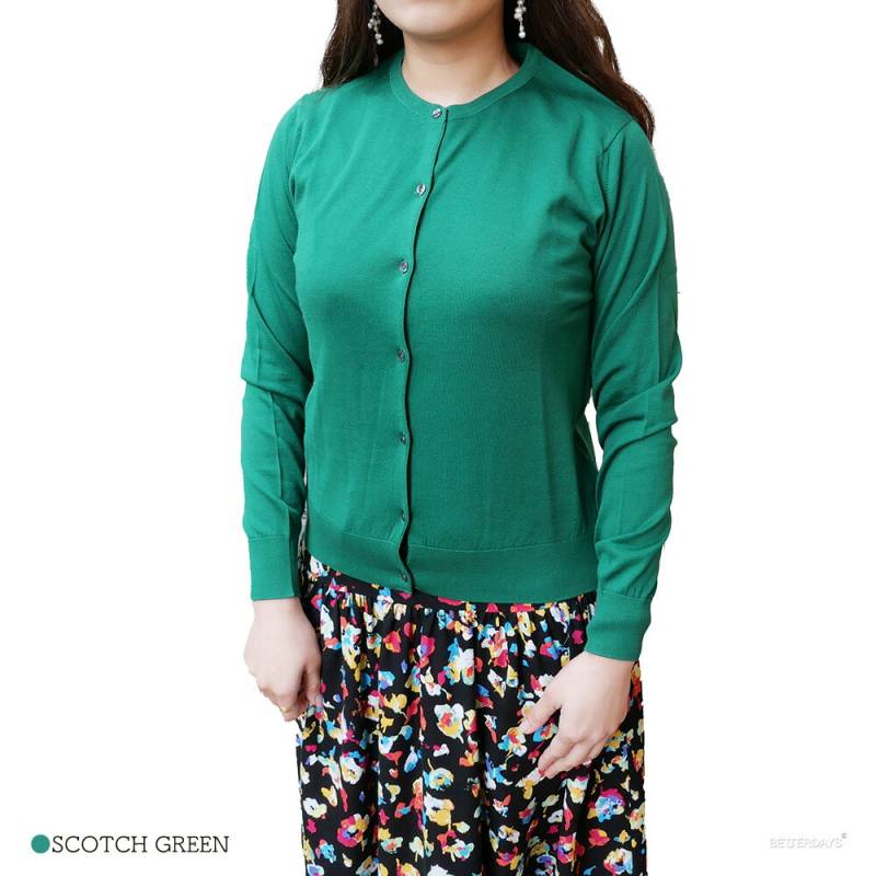 カーディガン ジョンスメドレー 丸首 モダンフィット シーアイランドコットン MODERN FIT SIMETO CARDIGAN JOHN SMEDLEY