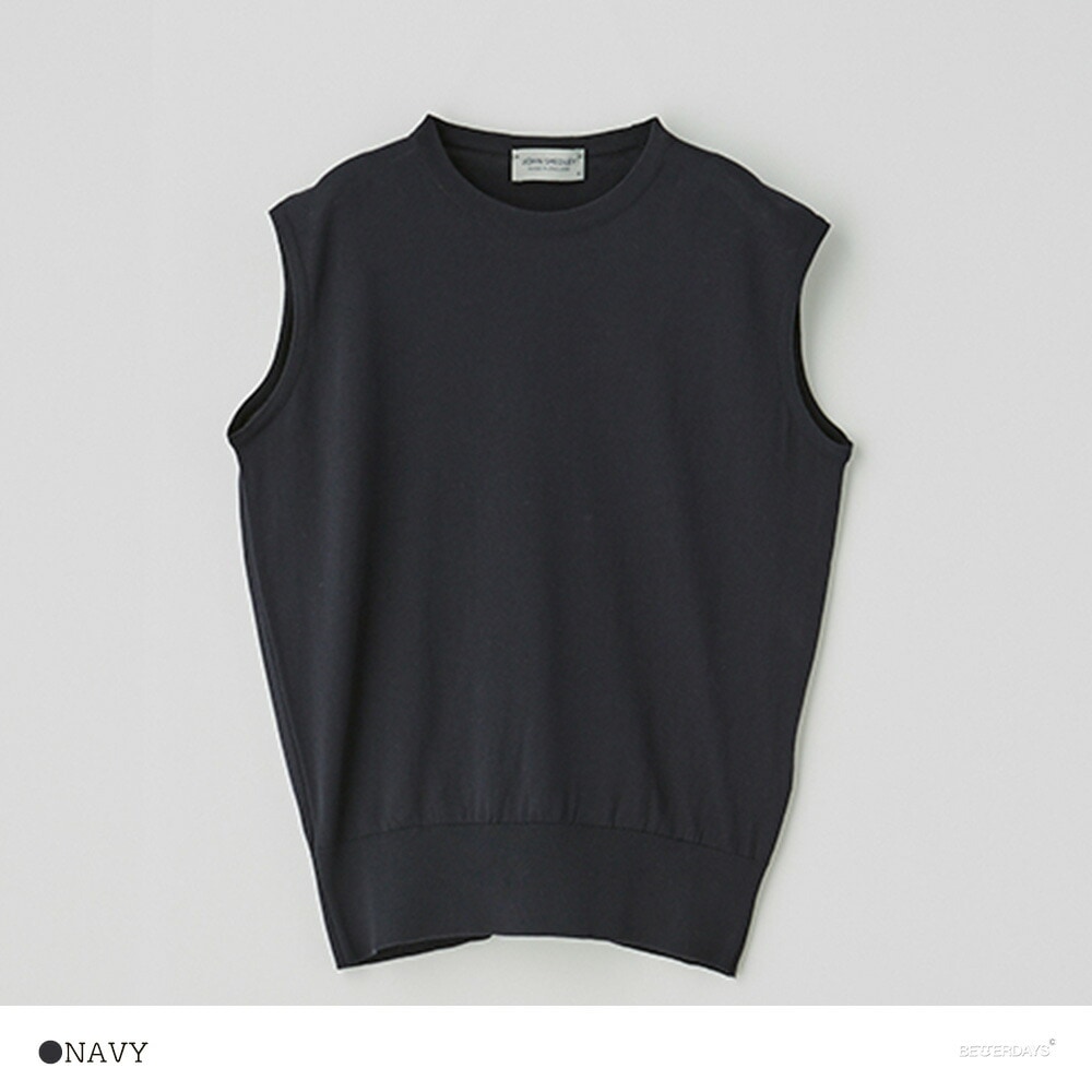 プルオーバー ノースリーブニット  ジョンスメドレー クルーネックシャツ コモンフィット シーアイランドコットン NEW COMMON FIT S4553  JOHN SMEDLEY