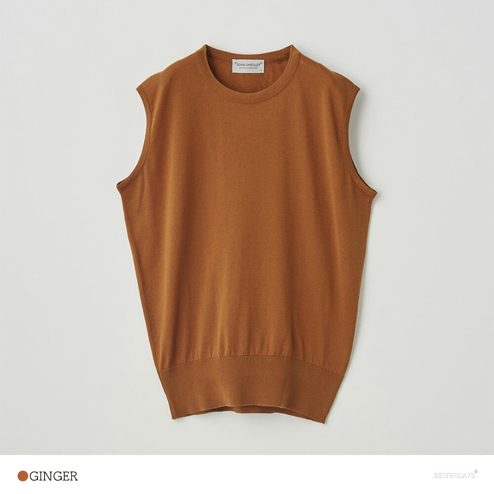 プルオーバー ノースリーブニット  ジョンスメドレー クルーネックシャツ コモンフィット シーアイランドコットン NEW COMMON FIT S4553  JOHN SMEDLEY