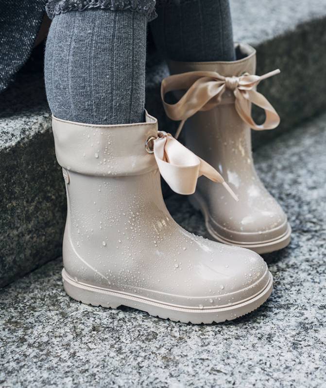 レインブーツ  イゴール igor BIMBI LAZO リボン ショート丈 ブーツ  14cm-17cm  靴