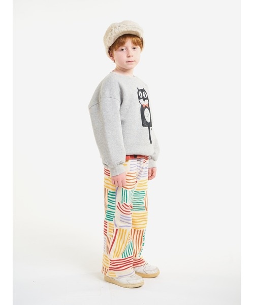 【SALE/30%OFF】BOBO CHOSES/Cat O'clock grey melange sweatshirt