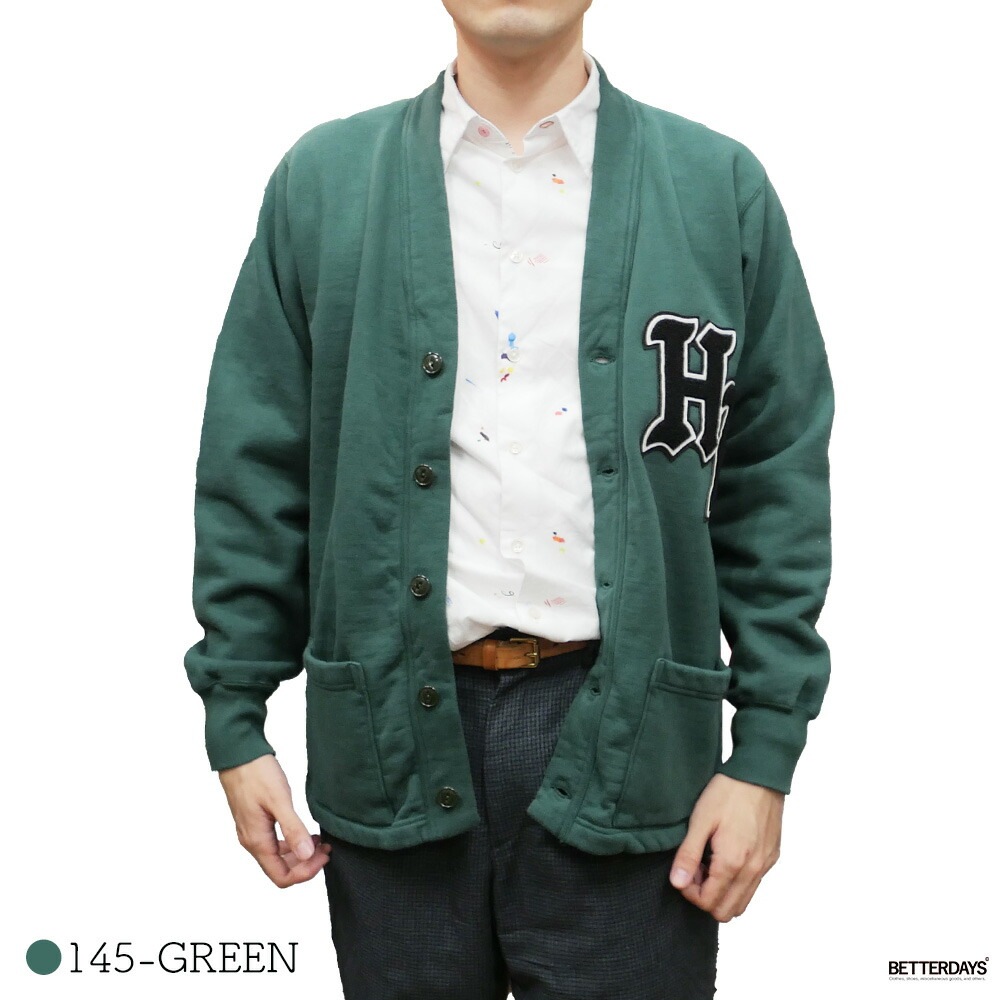 スウェットカーディガン  SWEAT BUTTON FRONT CARDIGAN ホワイツビル WHITESVILLE