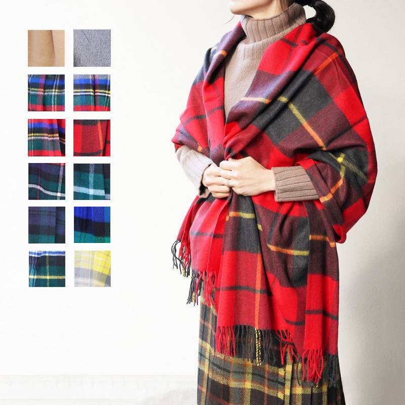 【期間限定SALE/20%OFF】イニシャル刺繍可能 ストール 大判 厚手 ジョンストンズ カシミア マフラー ジョンストンズ オブ エルガン Johnstons of Elgin190x70