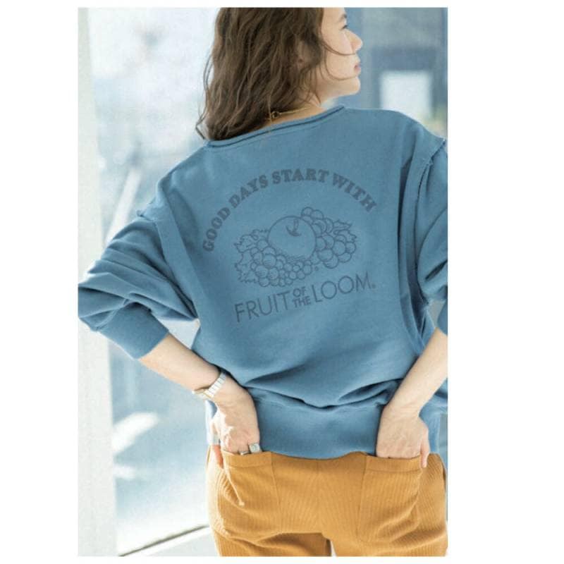 【SALE/20%OFF】トレーナー フロッキープリント ボートネック トレーナー フルーツオブザルーム FRUIT OF THE LOOM