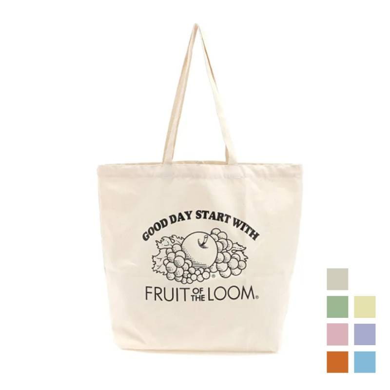 エコバッグ 折りたたみ コンパクト おしゃれ トートバッグ   フルーツオブザルーム プリントトート FRUIT OF THE LOOM BRAIDED CORD TOTE BAG