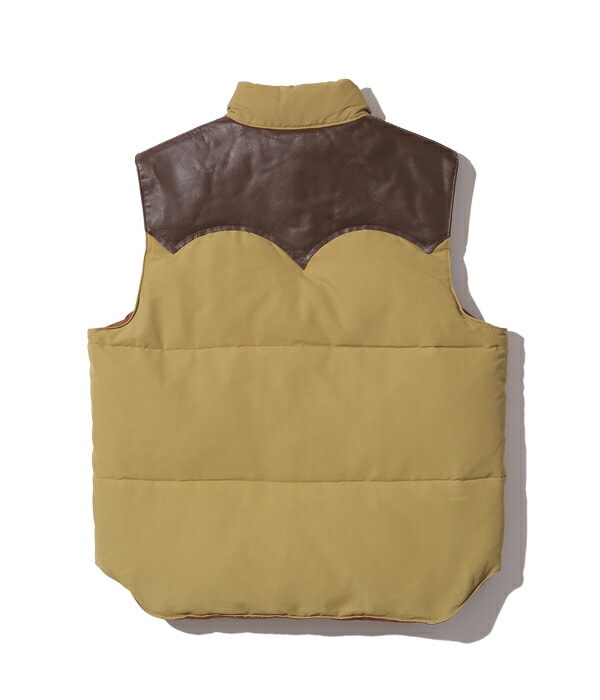 ベスト ナイロン シュガーケーン NYLON COTTON LEATHER YOKE DOWN VEST SUGAR CANE